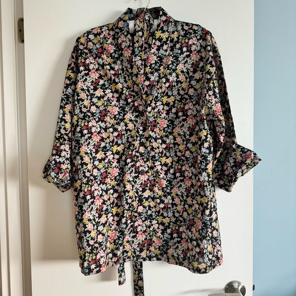 NWOT Loup Louie dark florals button down shirt on trend dopamine dressing XL new - Picture 3 of 10